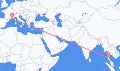 Flights from Kawthaung Township, Myanmar (Burma) to Toulon, France