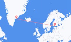 出发地 格陵兰安马赫夏利克目的地 芬兰赫尔辛基的航班