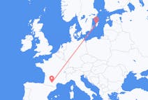 Loty z Visby (Dania), Szwecja z Tuluza, Francja
