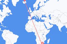 Vluchten van Margate, Zuid-Afrika naar Akureyri, IJsland