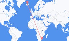 Flyreiser fra Margate, KwaZulu-Natal, Sør-Afrika til Akureyri, Island