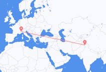 Flyrejser fra Srinagar, Indien til Torino, Italien
