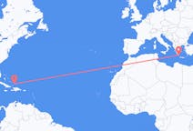 Flyreiser fra Providenciales, Turks- og Caicosøyene til Kythera, Hellas