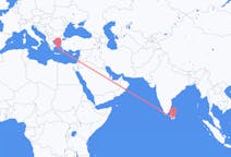 Vluchten van Hambantota, Sri Lanka naar Naxos, Griekenland