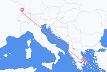 スイスのバーゼルからから、ギリシャのアテネまでのフライト