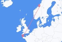 Vuelos desde Trondheim a Brest