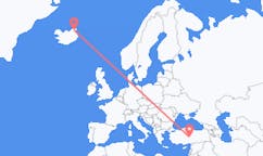 出发地 冰岛索斯霍恩目的地 土耳其開塞利的航班