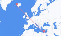 航班从埃及亚历山大市到雷克雅维克市，冰岛塞尔