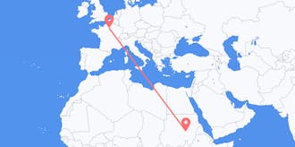 Flights from Sudan to France
