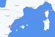 Voli da Calvi, Alta Corsica, Francia a Valencia, Spagna