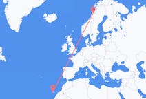 Flights from Mo i Rana, Norway to Tenerife, Spain