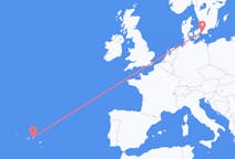 Fly fra Terceira til Malmø