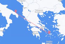 Vluchten van Paros, Griekenland naar Brindisi, Italië
