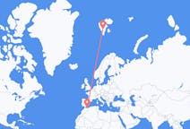Vluchten van Melilla, Spanje naar Spitsbergen, Spitsbergen en Jan Mayen