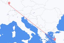 Flyg från Samos, Grekland till Saarbrücken, Tyskland