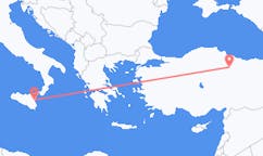 Flyreiser fra Tokat, Tyrkia til Catania, Italia
