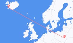 Fly fra byen Reykjavik, Island til byen Lublin, Polen