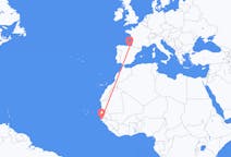 出发地 塞内加尔济金绍尔目的地 西班牙维多利亚的航班