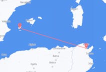 Flyg från Tunis, Tunisien till Ibiza, Spanien