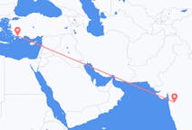 出发地 印度出发地 舍地目的地 土耳其达拉曼的航班