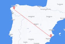 Vluchten van Santiago de Compostella, Spanje naar Alicante, Spanje