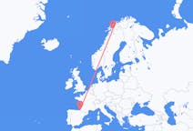 Flug frá Narvik, Noregi til Biarritz, Frakklandi