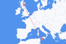 出发地 意大利出发地 兰佩杜萨岛前往苏格兰的爱丁堡的航班