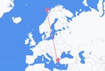 Flights from Leknes, Norway to Mykonos, Greece