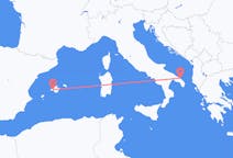 Vluchten van Brindisi, Italië naar Palma, Spanje