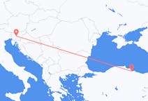 Flyreiser fra Samsun, til Ljubljana