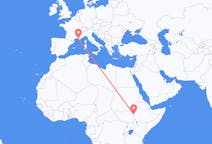 Flights from Gambela, Ethiopia to Marseille, France