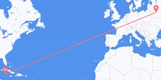 出发地 开曼群岛目的地 白俄罗斯航班