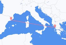 出发地 希腊出发地 普雷韋扎目的地 西班牙巴塞罗那的航班