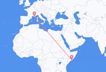 Flyg från Mogadishu till Toulon