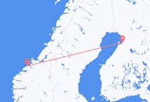 Flyreiser fra Kristiansund, Norge til Uleåborg, Finland