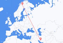 Vols de Chiraz, Iran pour Kiruna, Suède