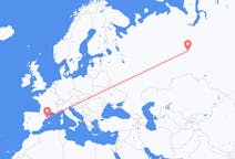 Fly fra Khanty-Mansiysk til Barcelona