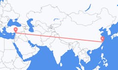 中国の台州から、トルコのハタイ県までのフライト