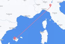出发地 意大利与 雷焦艾米利亚相比目的地 西班牙帕尔马的航班