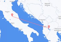 Vluchten van Perugia naar Ohrid