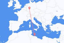 出发地 利比亚出发地 的黎波里目的地 德国法兰克福的航班