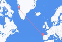 Vluchten van Vigo, Spanje naar Aasiaat, Groenland