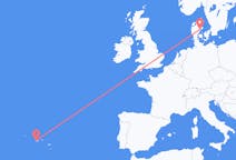 Fly fra Aarhus til Horta, Azores
