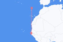 Vuelos de Rodapié de gorra, Senegal a Vila Baleira, Portugal