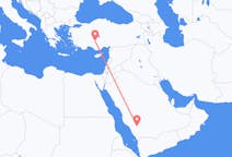 Flyreiser fra Bisha, Saudi-Arabia til Konya, Tyrkia