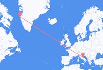 그린란드 시시미우트에서 출발해 이탈리아 페스카라로(으)로 가는 항공편