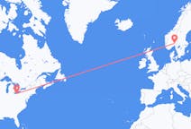 Flyg från Cleveland, USA till Oslo, Norge