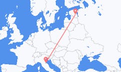 Vluchten van Tartu, Estland naar Rimini, Italië