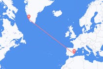 スペインのアリカンテから、グリーンランドのパーミウトまでのフライト