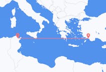 突尼斯出发地 突尼斯飞往突尼斯目的地 达拉曼的航班